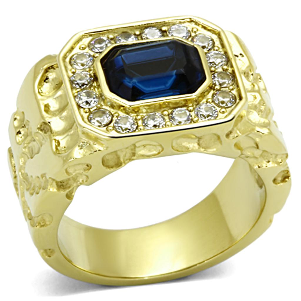 JCE1192 IP Gold(Ion Plating) Stainless Steel Ring with Top Grade Crystal  in Montana
